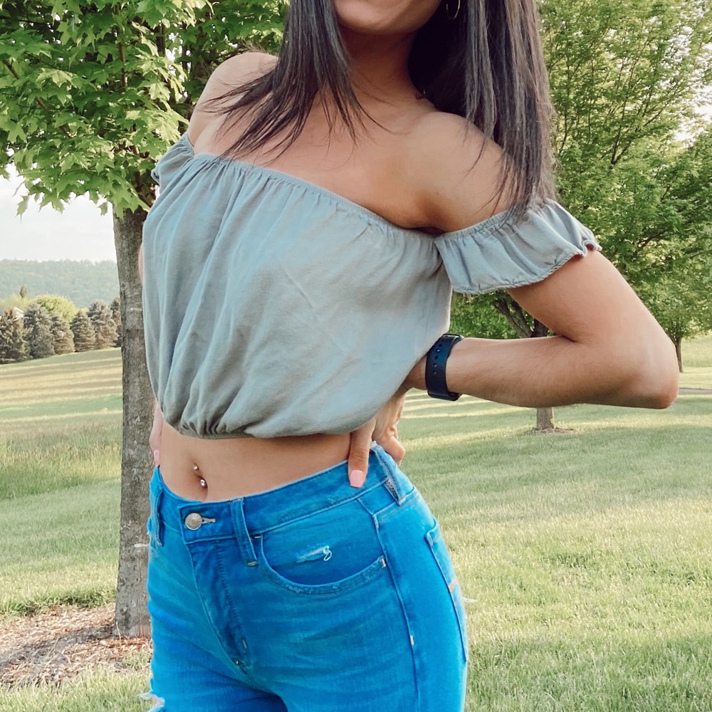 Green Crop Top